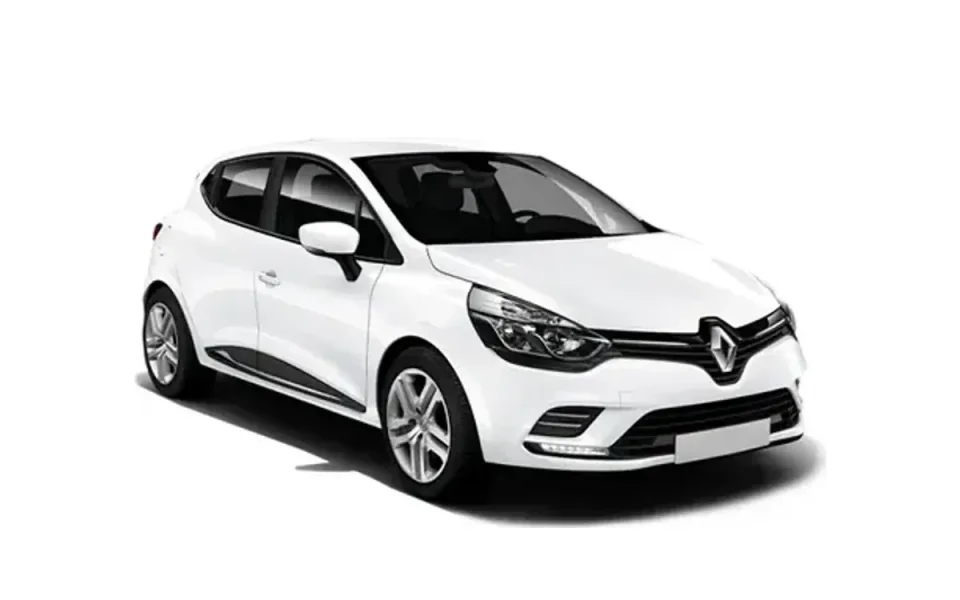Renault Clio rental car on a white background
