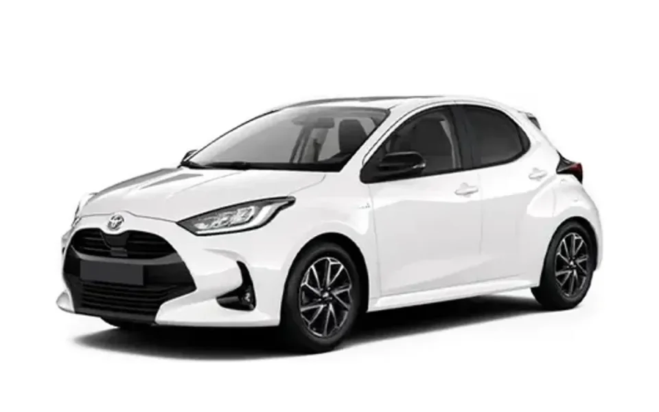 Toyota Yaris rental car on a white background