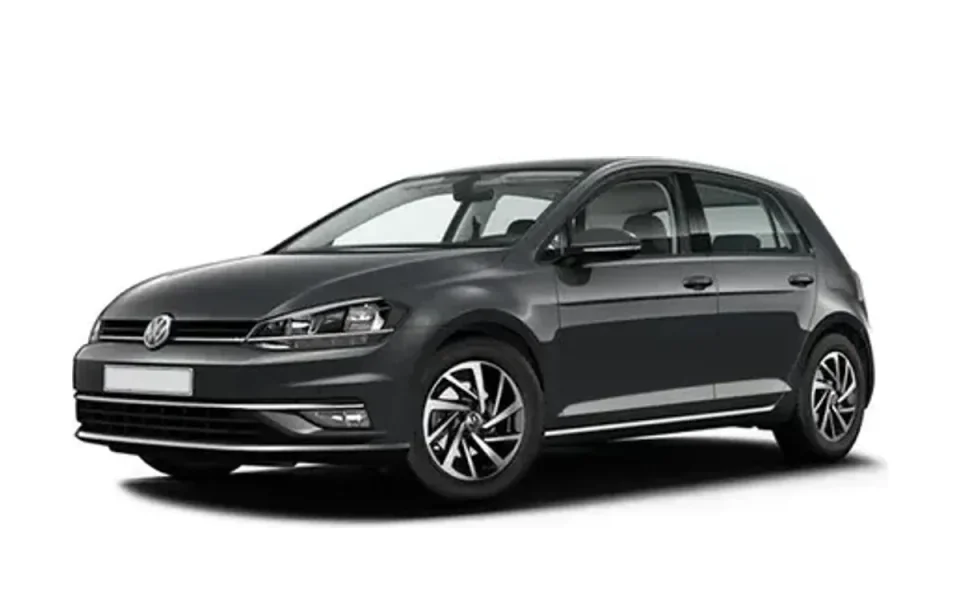 Volkswagen Golf rental car on a white background