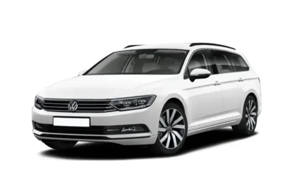 Volkswagen Passat rental car on a white background