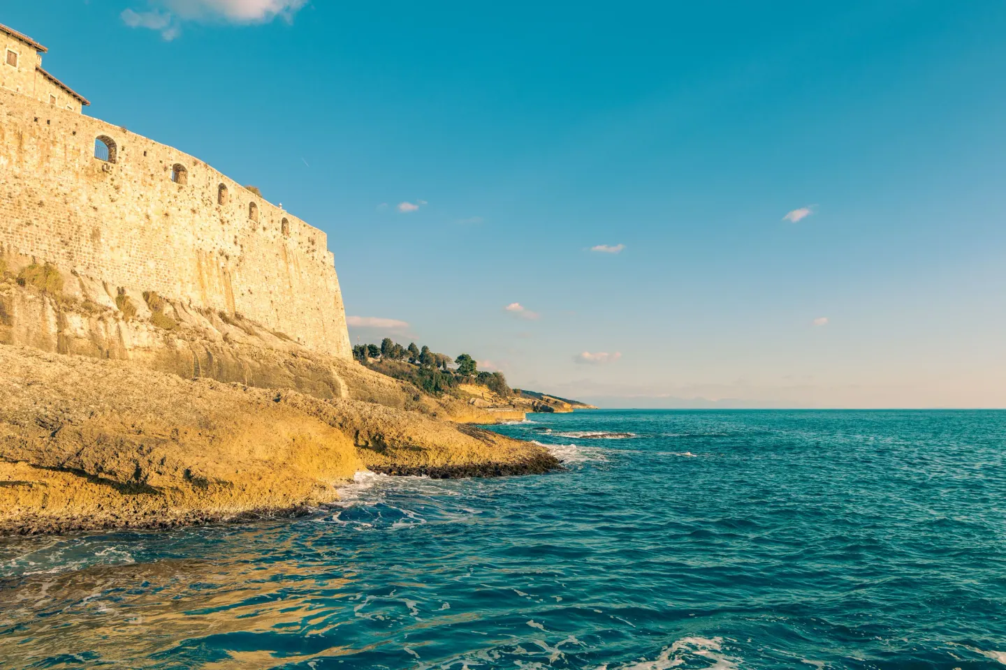 Sunlight on the stone walls of Ulcinj old town