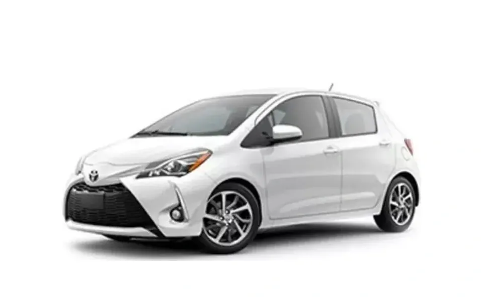 Toyota Yaris rental car on a white background