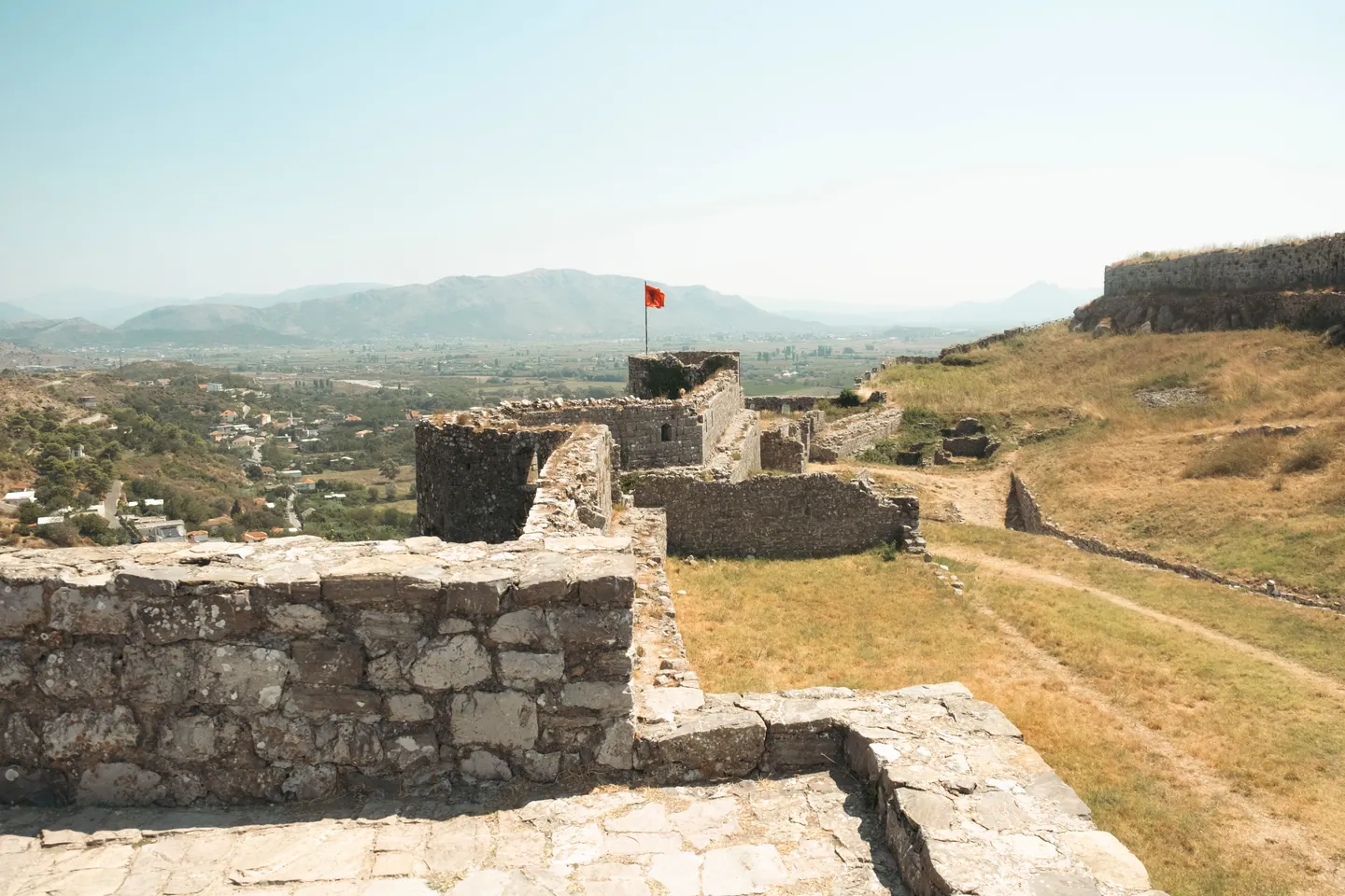 Stone walls at Rozafa Castle in Shkodra